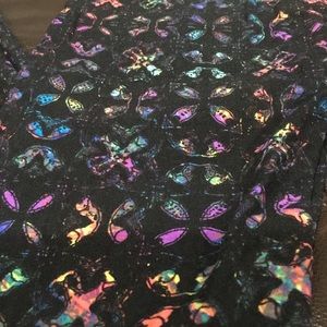 Lularoe OS black and neon leggings